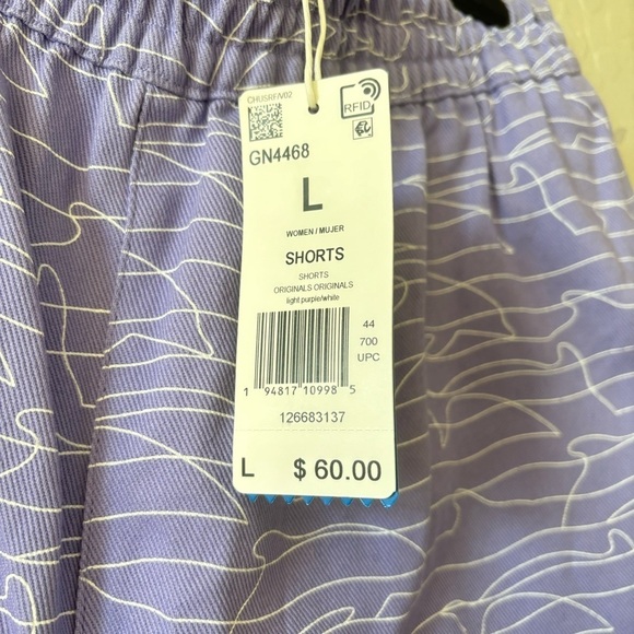 Adidas Light Purple Dolphin Print Elastic Waist Training Shorts Size Large - Picture 10 of 11